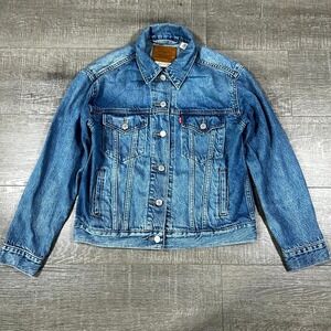 Levi's‎ Trucker Jean Jacket Women's Small Blue Denim Button Front Streetwear